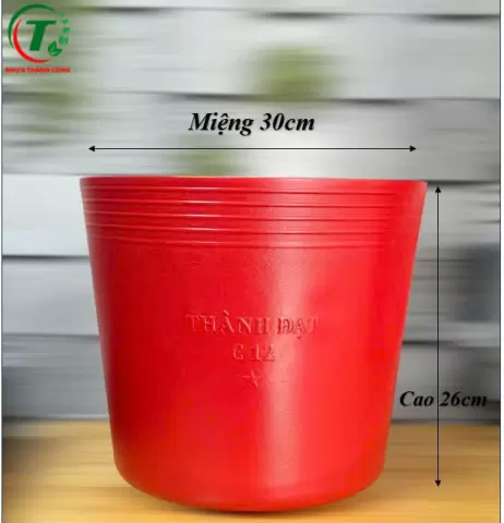 Sản phẩm C12 - CHẬU NHỰA MỀM ĐỎ C12 LỘC